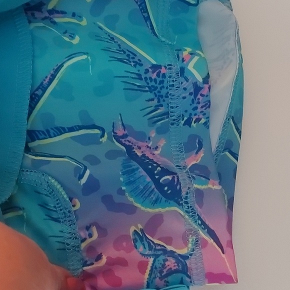 Chubbies Ultimate Training 5.5" Shorts Aqua Blue With Pink Dinosaur Print Lining - Picture 6 of 8